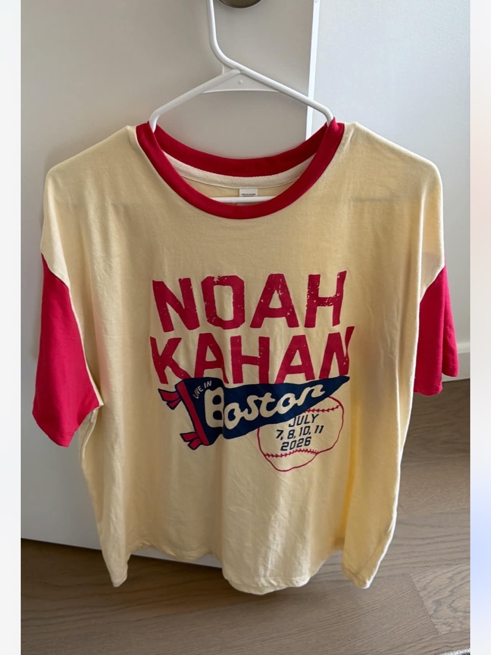 Noah KahanBoston Tee - Cream with Red